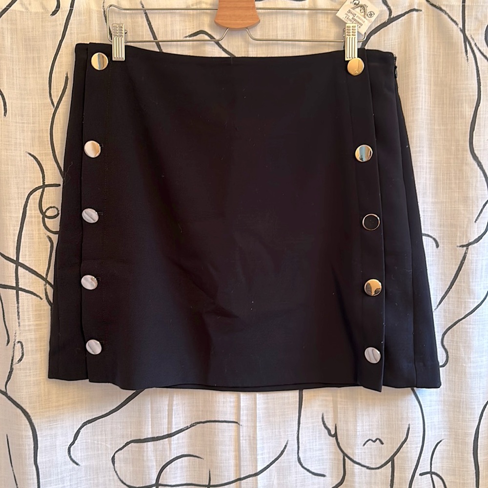 LOFT Mini Skirt with Gold Buttons